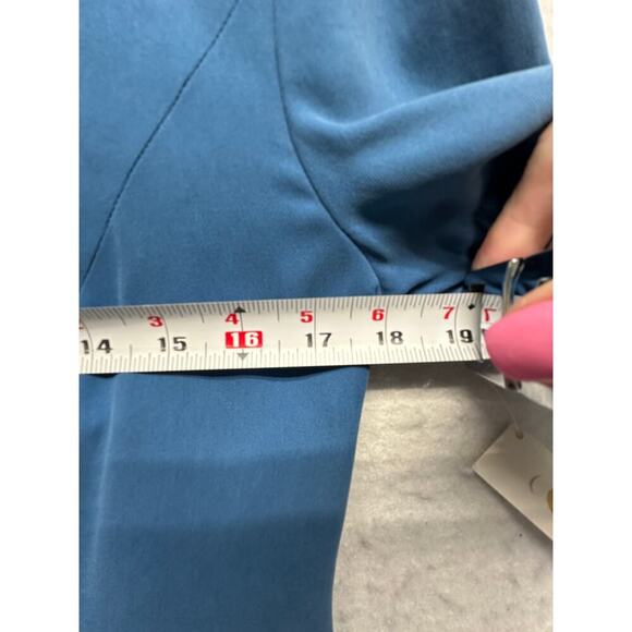 Talbots 100% Silk Shirt Dress Blue Button Front Size 4 NWT - Picture 6 of 10
